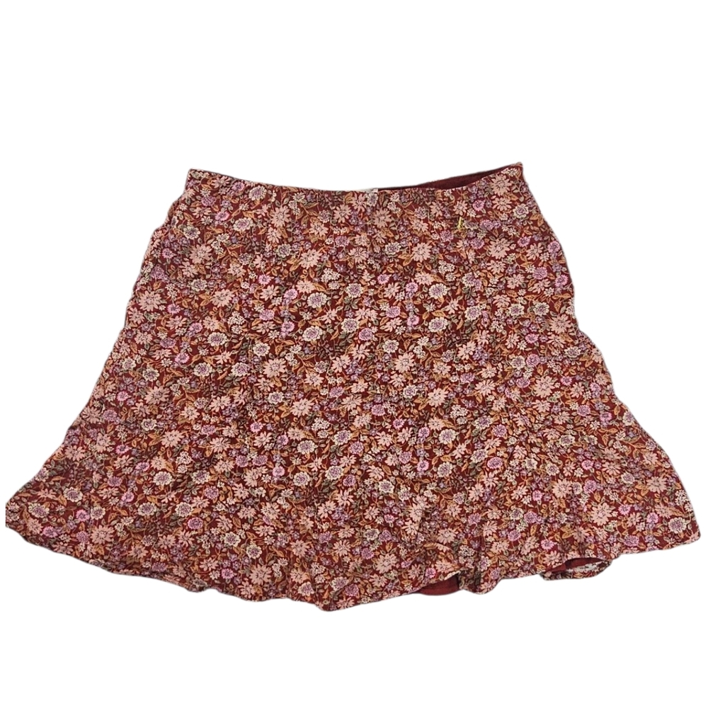 American Eagle Outfitters Floral Skater Skirt - Pink and Brown - Picture 1 of 5